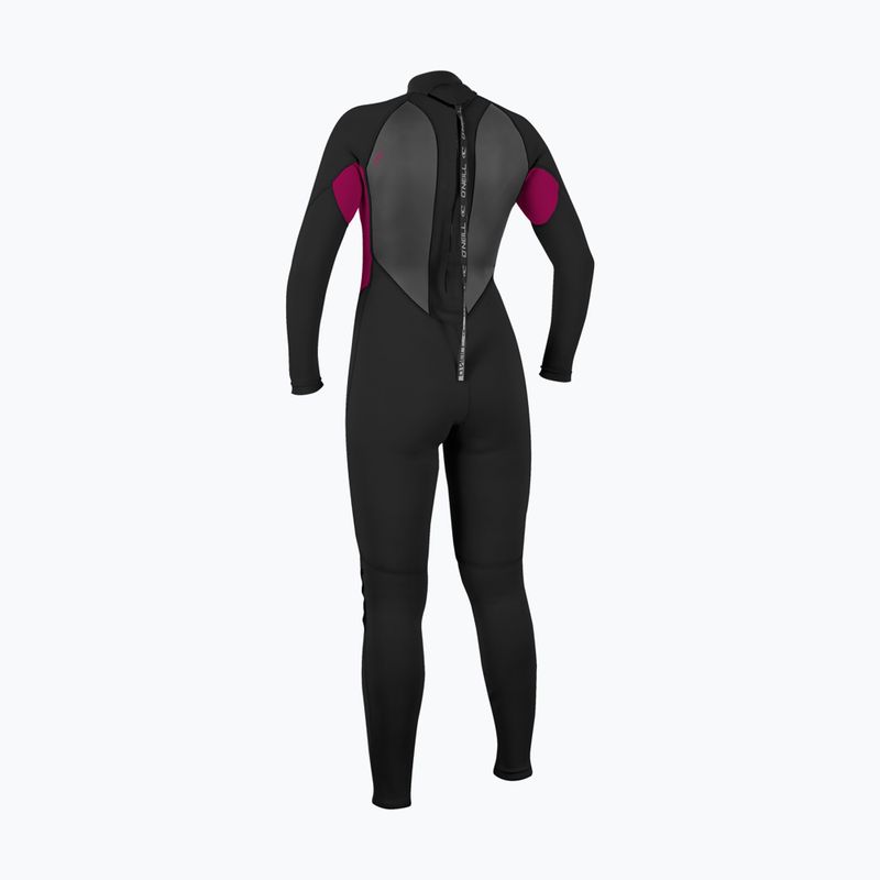 Women's swimming wetsuit O'Neill Reactor-2 3/2 Back Zip Full J18 black/punk pink 2