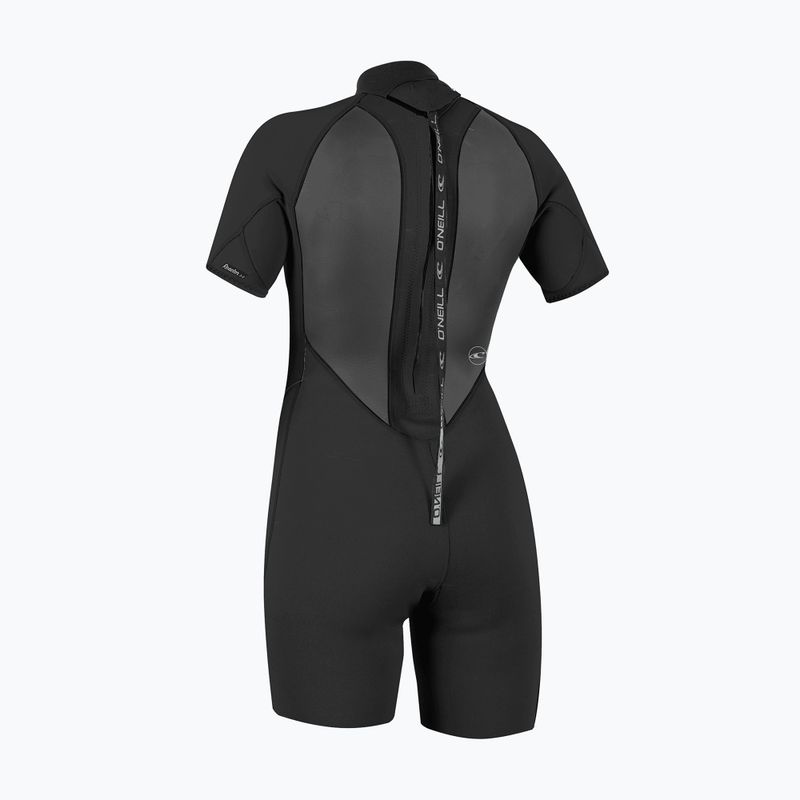 Women's swimming wetsuit O'Neill Reactor-2 2mm Back Zip SS Spring IS7 black/black 2