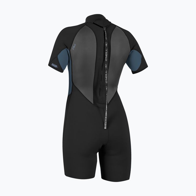 Women's swimming wetsuit O'Neill Reactor-2 2mm Back Zip SS Spring IS7 black/copen blue 2
