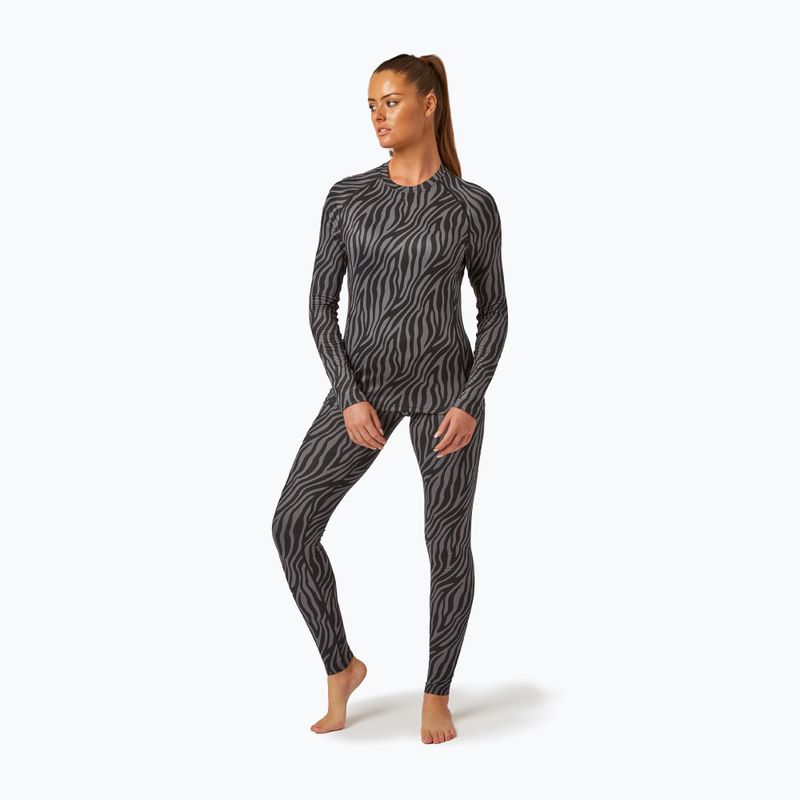 Women's thermal top Surfanic Cozy Limited Edition Crew Neck black zebra 2