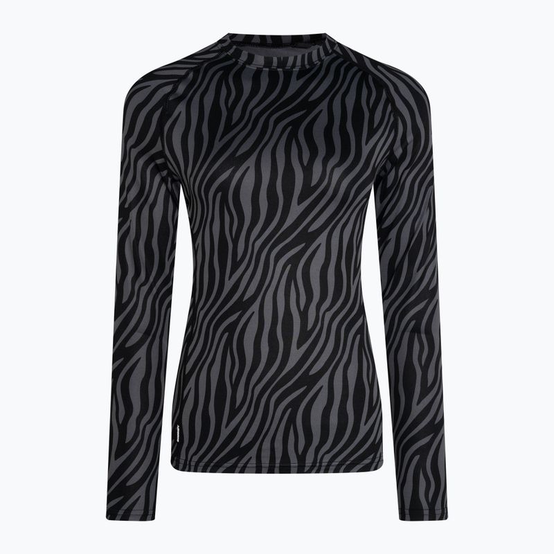 Women's thermal top Surfanic Cozy Limited Edition Crew Neck black zebra 4