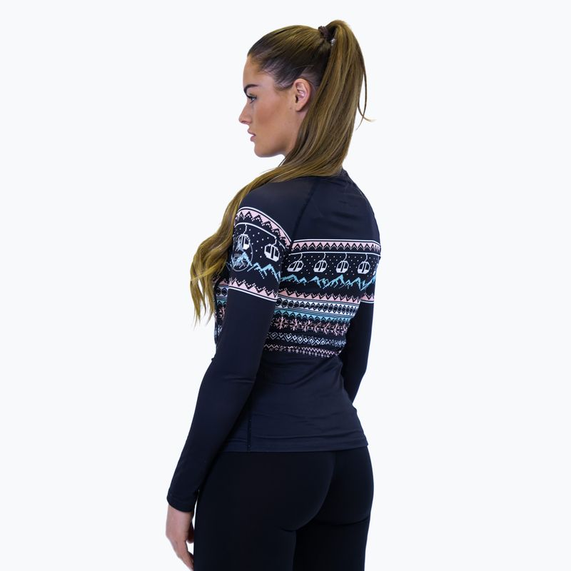 Women's thermal top Surfanic Cozy Limited Edition Crew Neck black fairisle 3