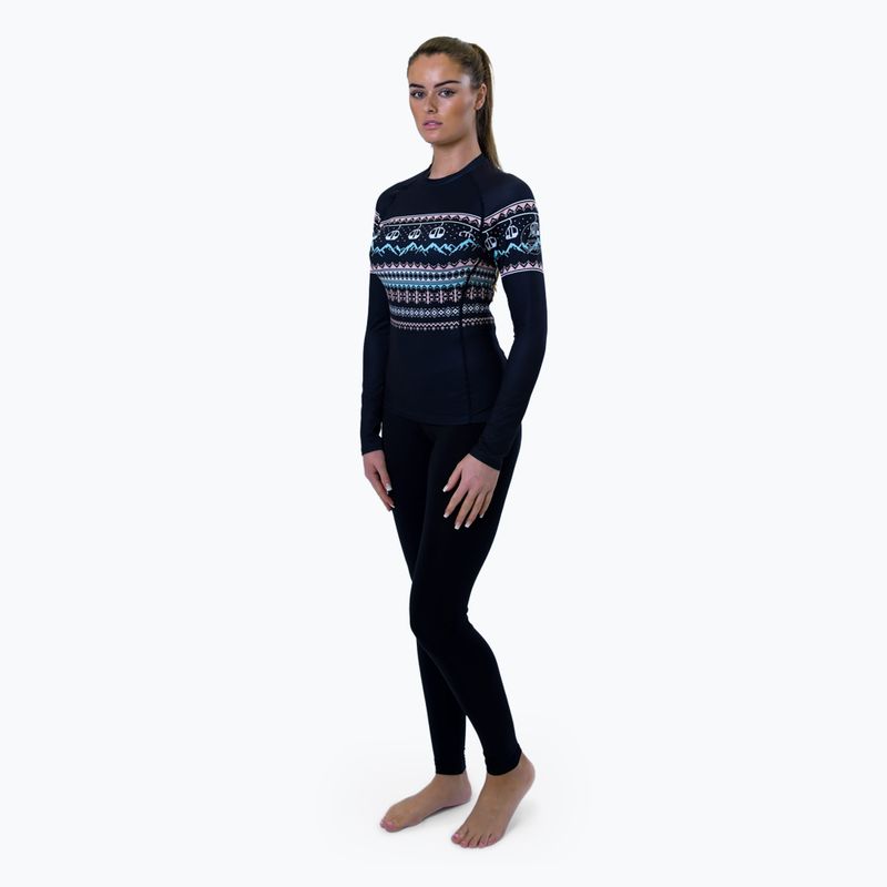 Women's thermal top Surfanic Cozy Limited Edition Crew Neck black fairisle 2