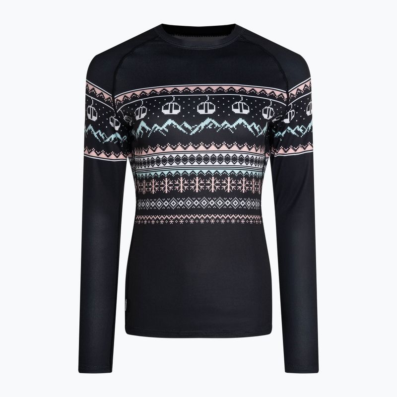 Women's Surfanic Cozy Limited Edition Crew Neck thermoactive longsleeve black fairisle 4