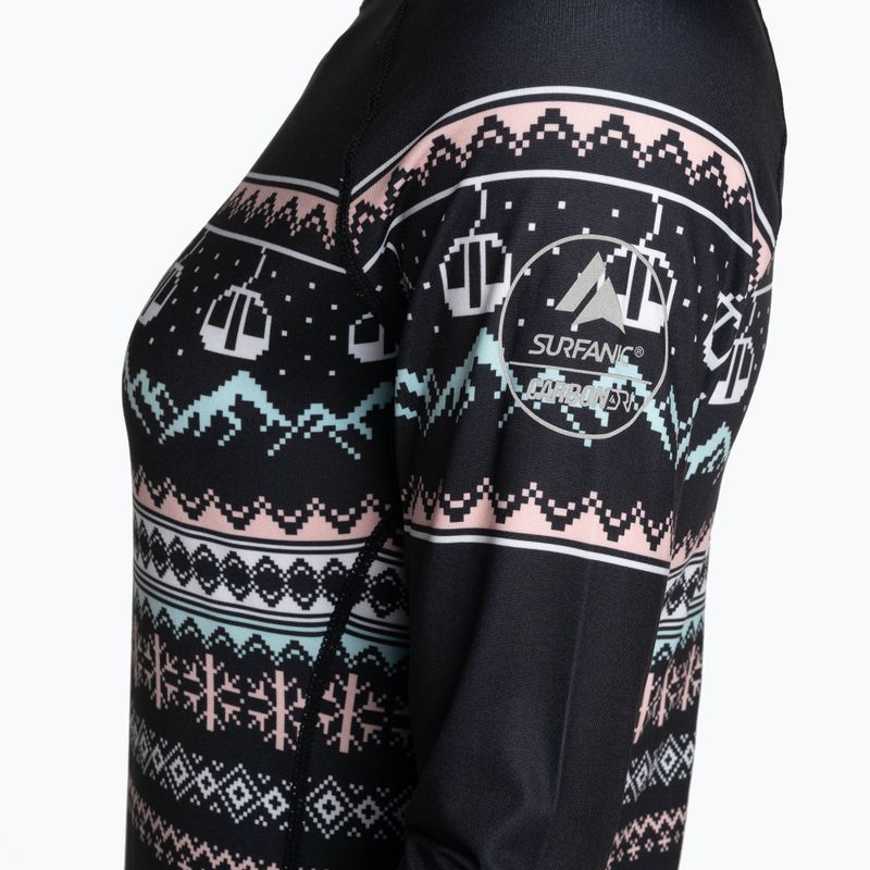Women's thermal top Surfanic Cozy Limited Edition Crew Neck black fairisle 7