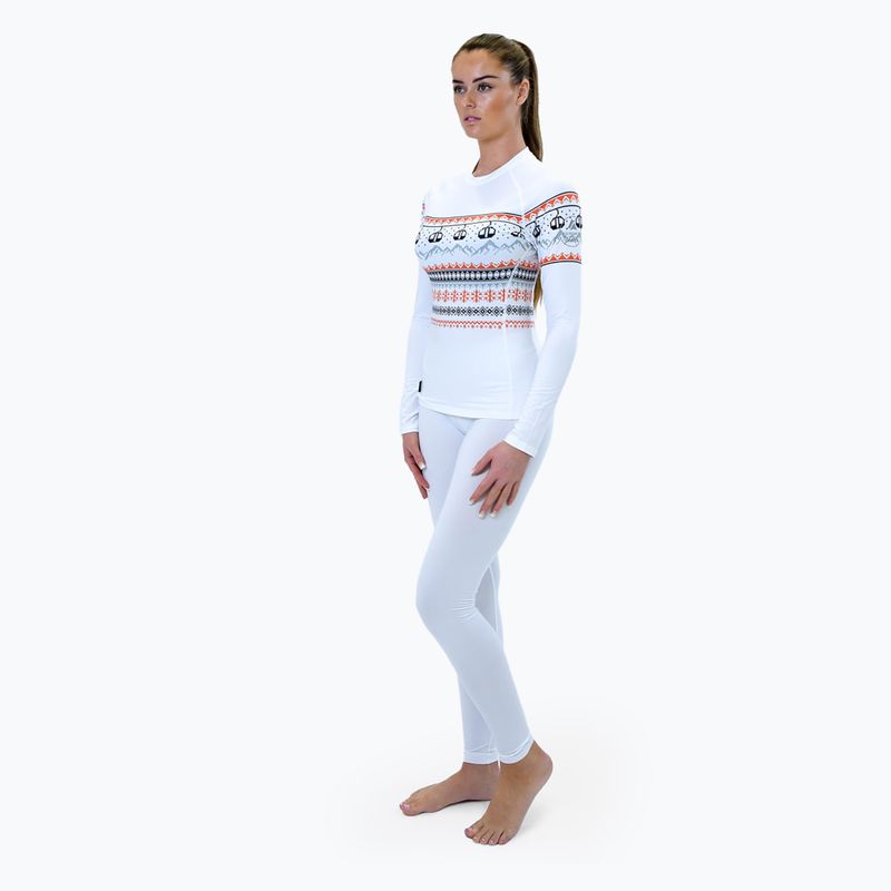 Women's thermal top Surfanic Cozy Limited Edition Crew Neck white fairisle 2