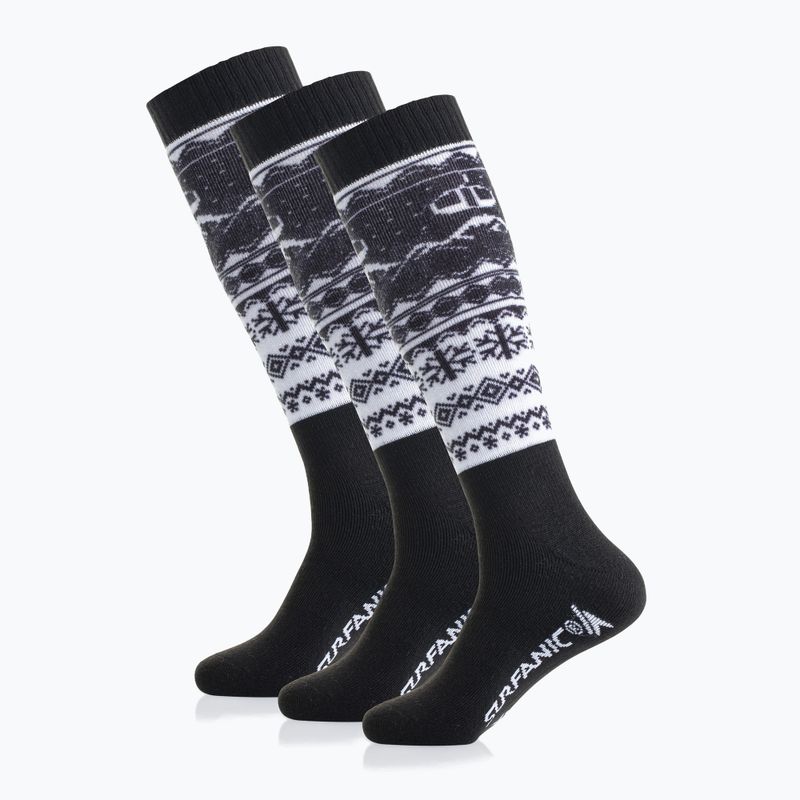 Ski socks Surfanic Pro Tech 3 pak Fairisle black 2