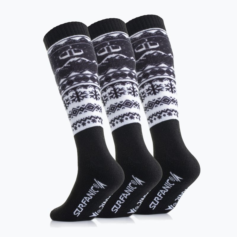 Ski socks Surfanic Pro Tech 3 pak Fairisle black 3