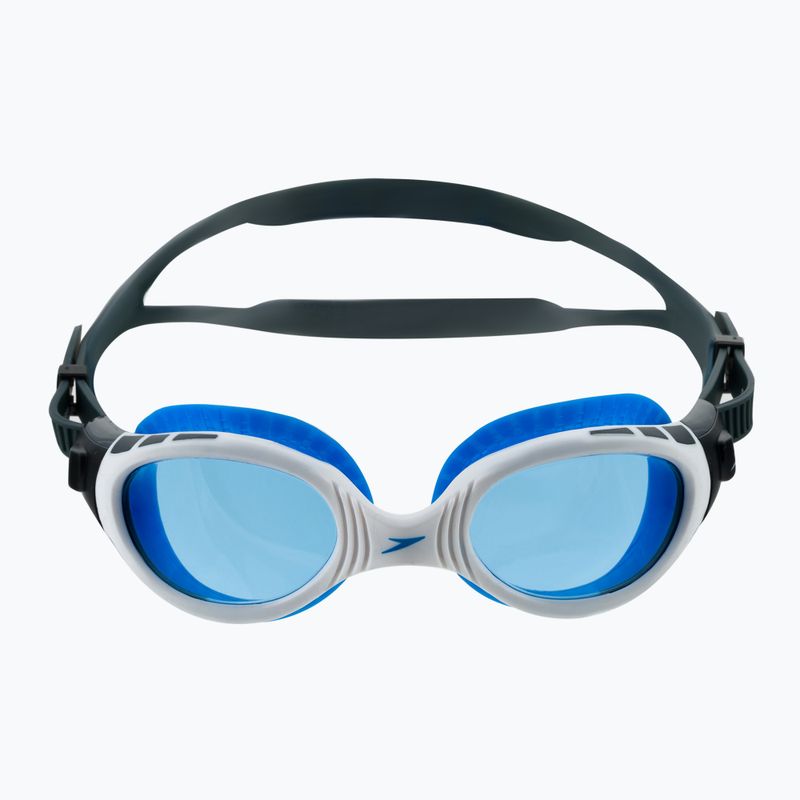 Speedo Futura Biofuse Flexiseal oxid grey/white/blue swim goggles 68-11315C107 2