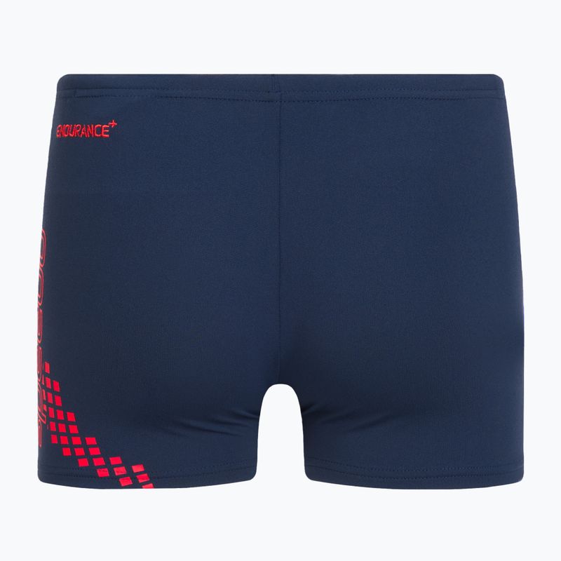 Speedo Essential Placement Allover Trunks blue/red children's swimming boxers 2