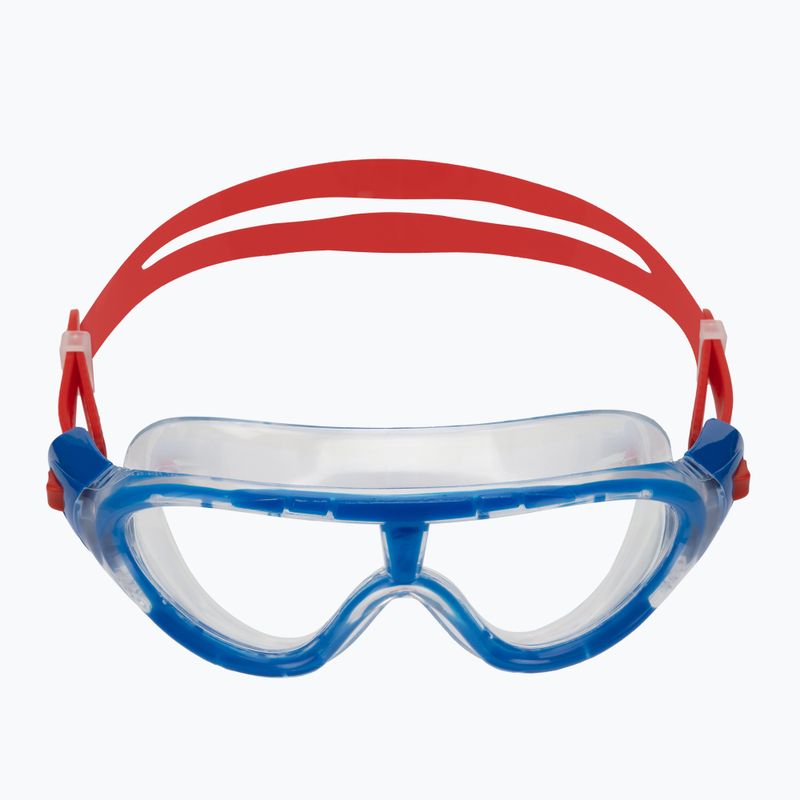 Speedo Rift Junior lava red/beautiful blue/clear children's swim mask 8-01213C811 2