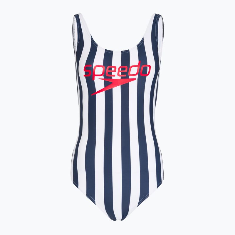 Speedo Ice Cream U-Back women's one-piece swimsuit blue/white