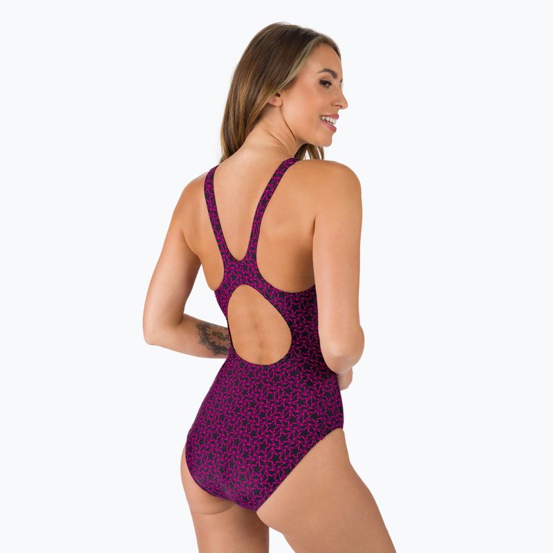 Speedo Boomstar Allover Muscleback women's one-piece swimsuit black-pink 68-12299B344 6