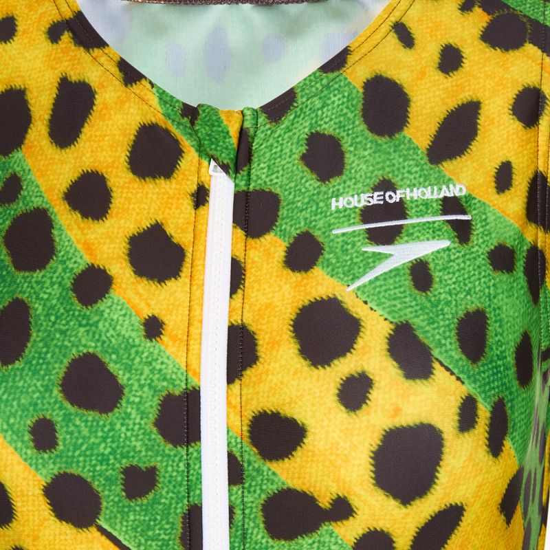 Speedo Placement Digital Highneck women's one-piece swimsuit green/yellow 3