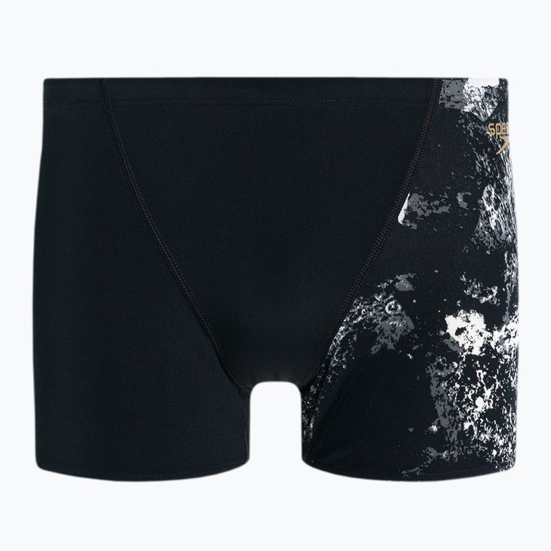 Men's Speedo Allover V-Cut Aquqshort swim boxers black-grey 68-09734F330