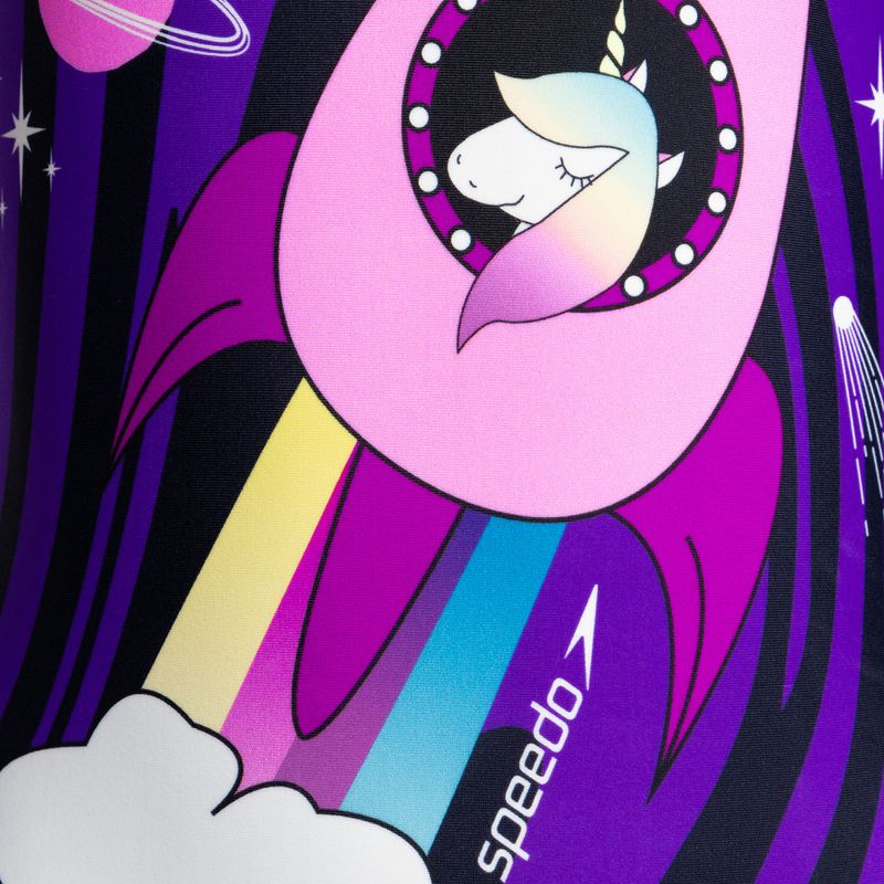 Speedo Digital Placement children's one-piece swimsuit purple and black 3