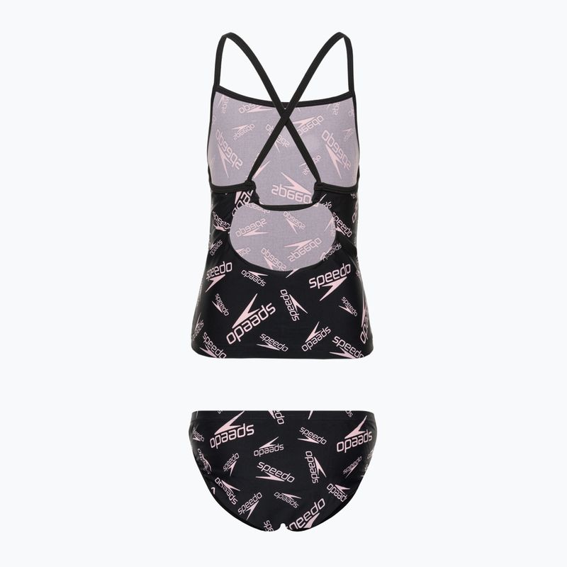 Speedo Printed Tie-Back Children's Two-Piece Tankini Black 68-12380F390 2