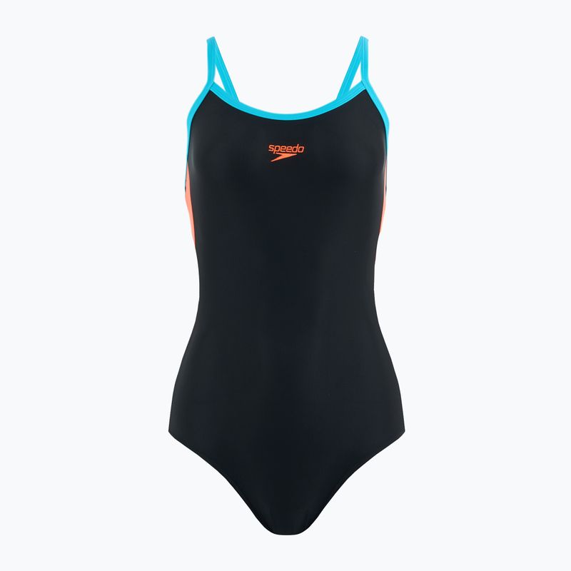 Speedo women's one-piece swimsuit Dive Thinstrap Muscleback black / volcanic orange