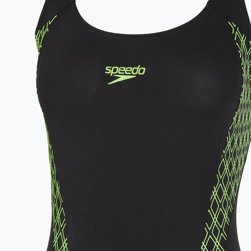 Women's one-piece swimsuit Speedo Panel Muscleback black/green 3