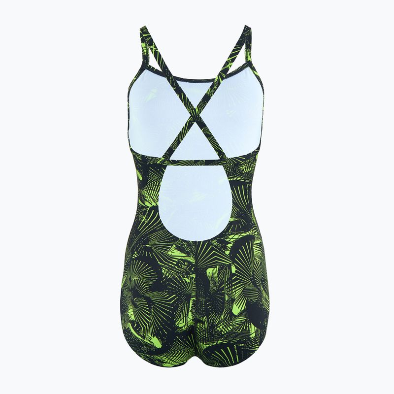 Speedo women's one-piece swimsuit Allover Fixed Crossback black / atomic lime 2