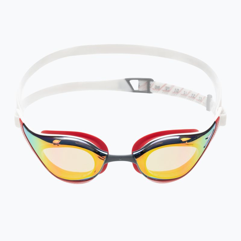 Speedo Fastskin Pure Focus Mirror white/phoenix red/usa charcoal swim goggles 68-11778H224 2