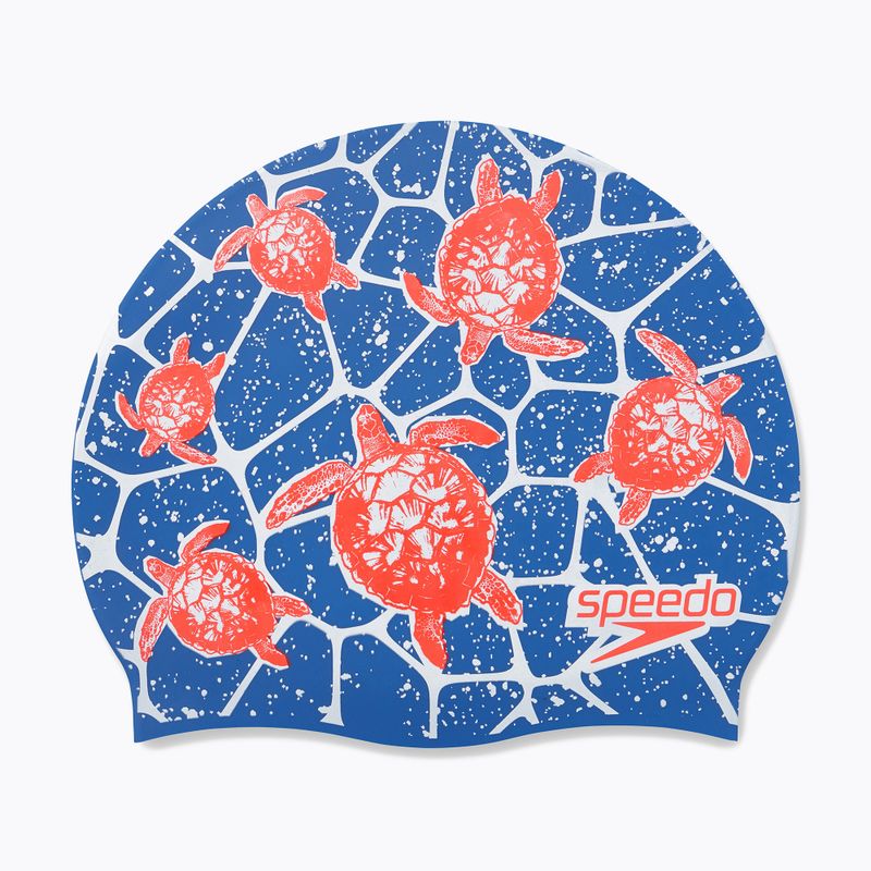 Speedo Slogan Print children's swimming cap blue 68-08386 3