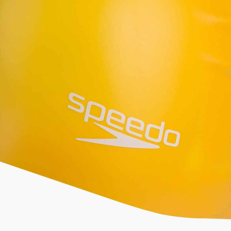 Speedo Plain Moulded Silicone swimming cap yellow 68-70984 3