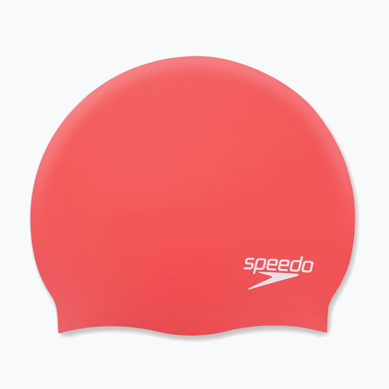 Speedo Plain Moulded Silicone swimming cap red 68-70984 4