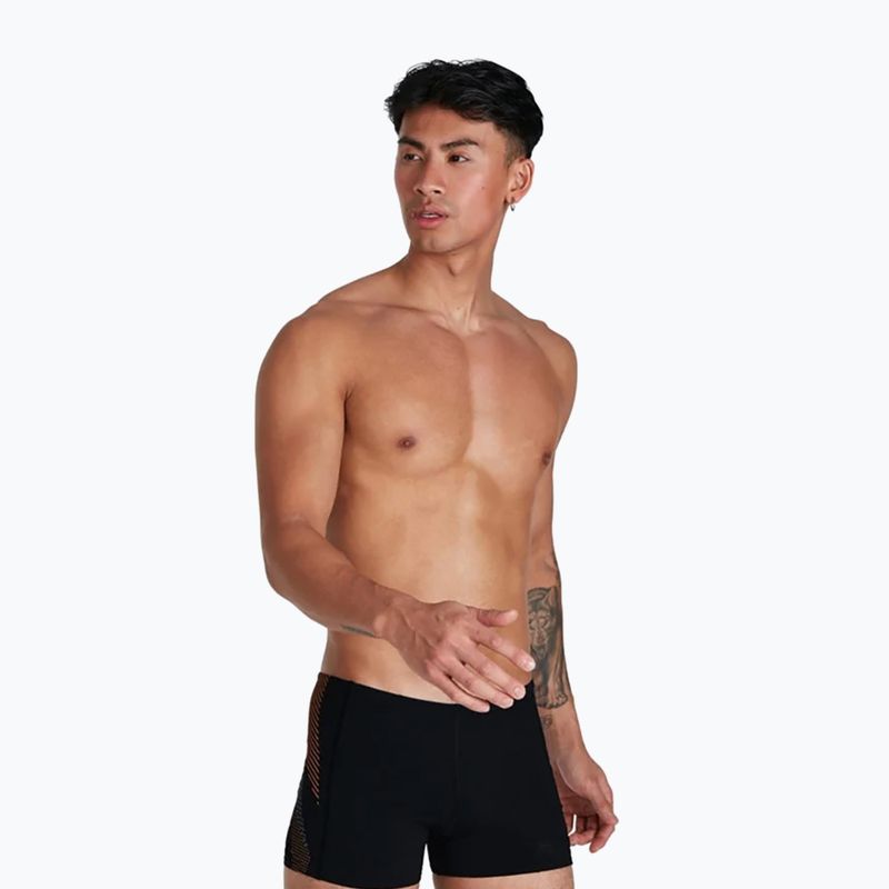 Men's Speedo Tech Panel Black/Papaya Punch/Usa Charcoal swim boxers 68-04510H054 5