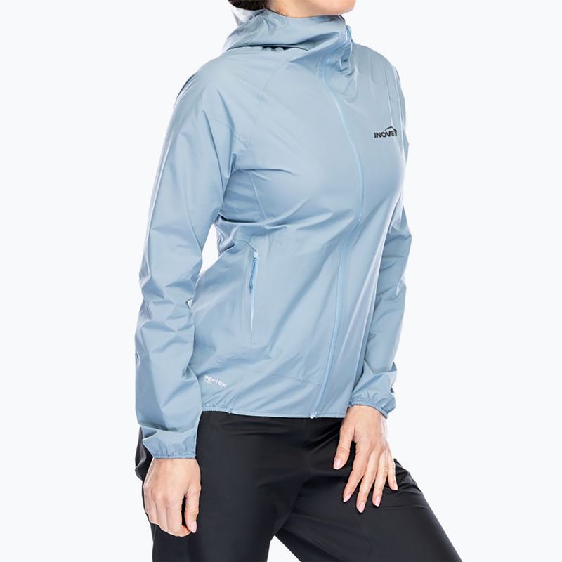 Women's running jacket Inov-8 Stormshell FZ V2 blue grey 3