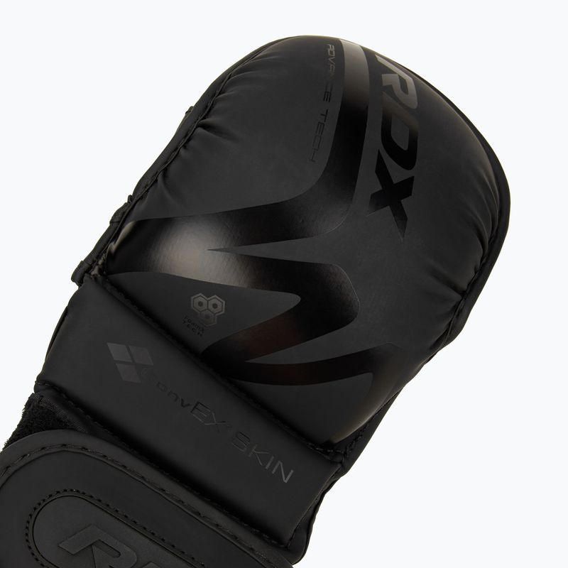 RDX T15 Noir Hybrid matte black grappling gloves 6