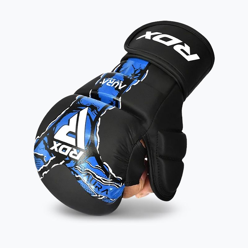 MMA gloves RDX Grappling Shooter New Aura F17 black/blue 2