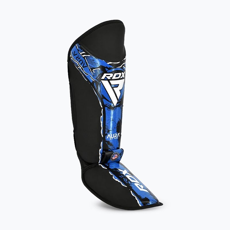 Shin and foot guards RDX Instep New Aura F17 Shin black/blue 3