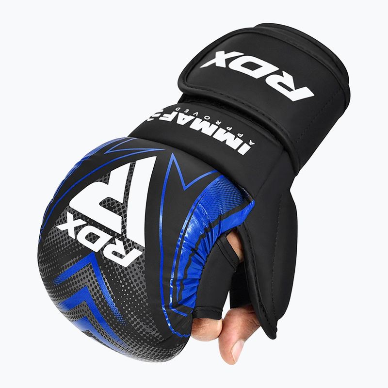 Grappling gloves RDX IMMAF Approved Shooted Grappling blue 5