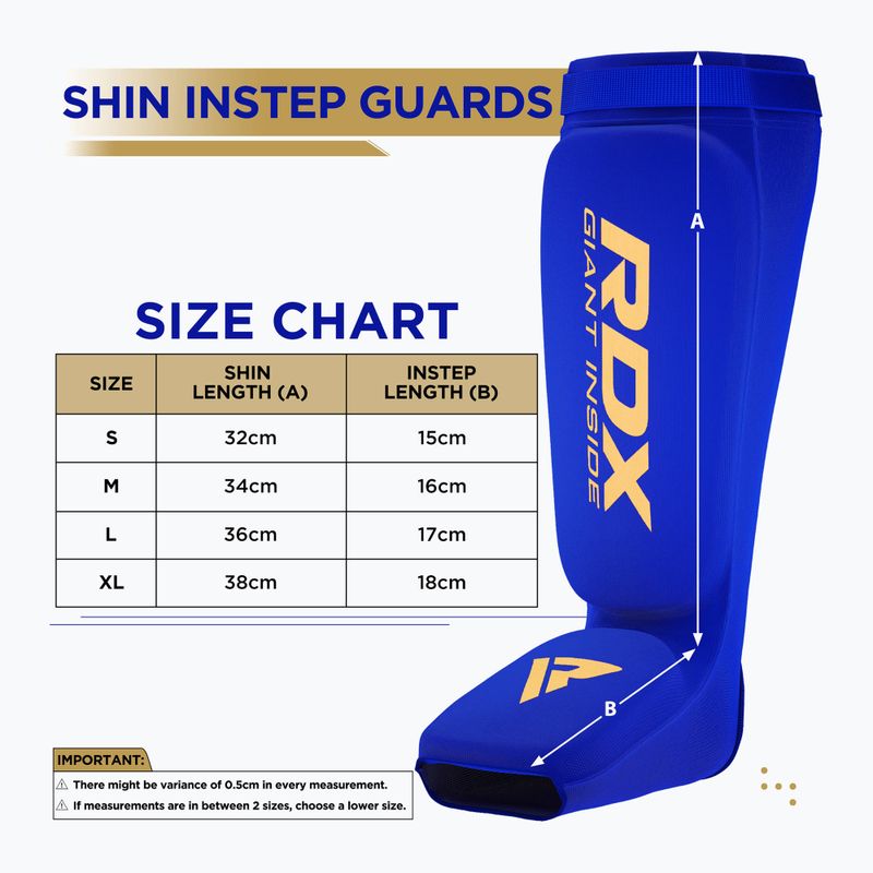 RDX Hosiery Shin Instep Foam blue/white tibia and foot protectors 5