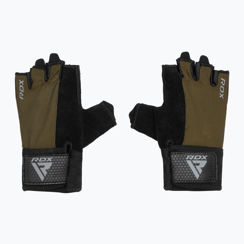 RDX W1H Gym Workout Gloves army green 2