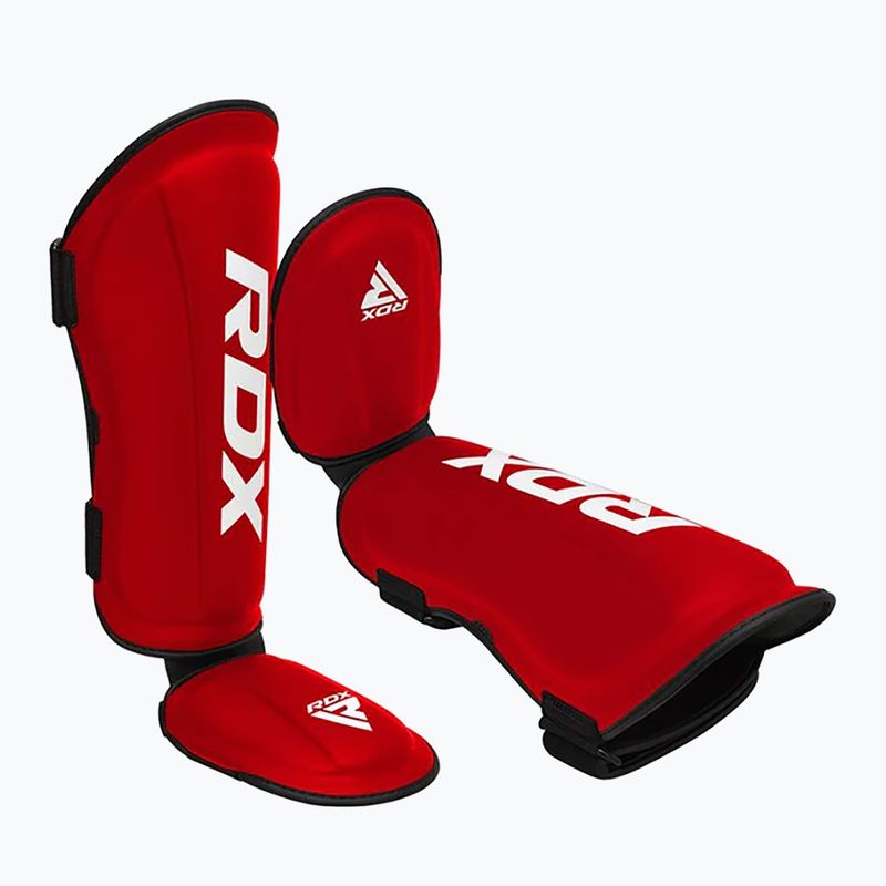 Foot and tibia protectors RDX T1 Shin Instep Molded King red/white 3