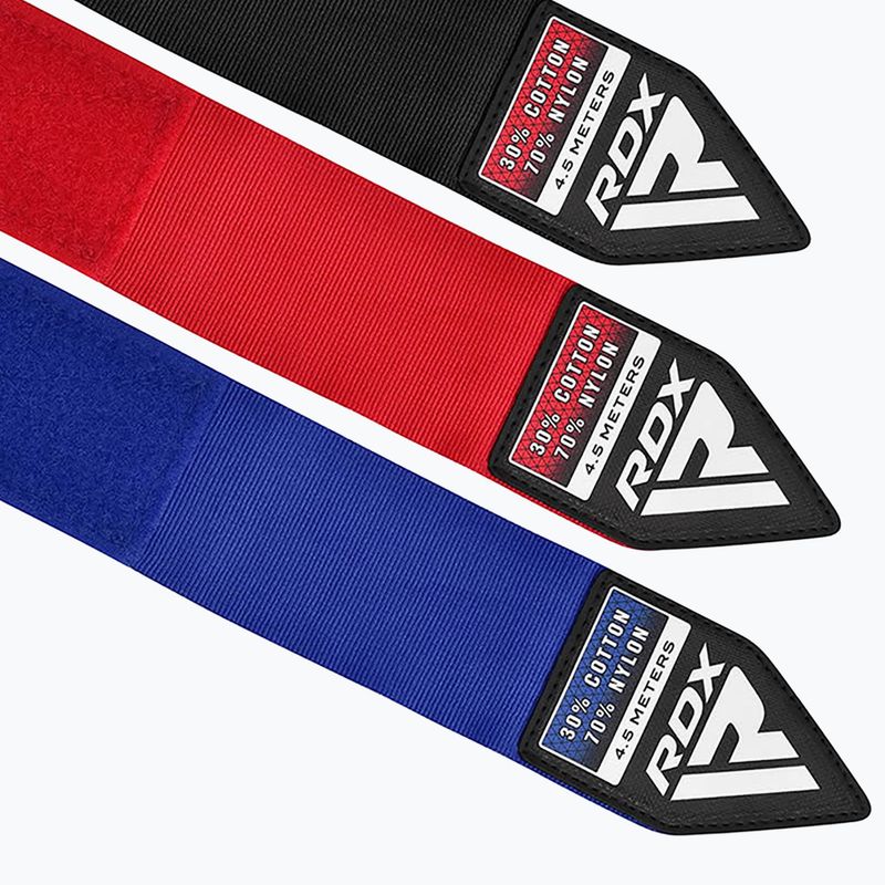 Boxing bandages RDX Hand Wraps Combine Plus red/black/blue 8