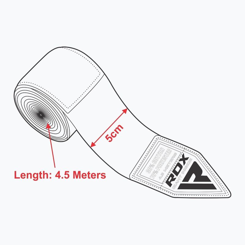 Boxing bandages RDX HWX-RR+ red 4