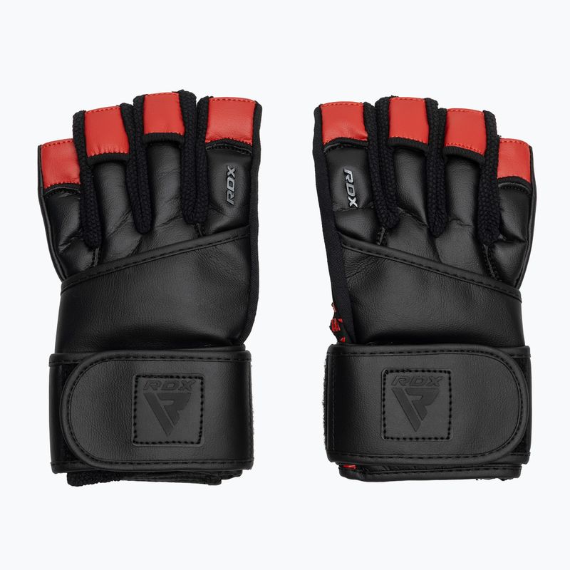 RDX L4 Finger Weightlifting Training Gloves Leather red/black 2