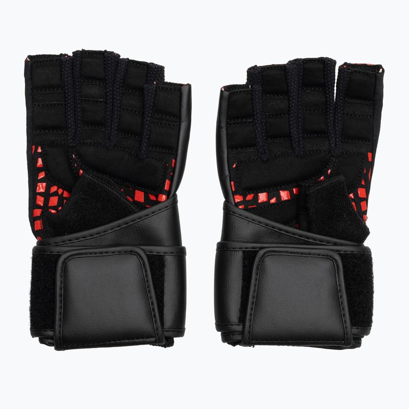RDX L4 Finger Weightlifting Training Gloves Leather red/black 3
