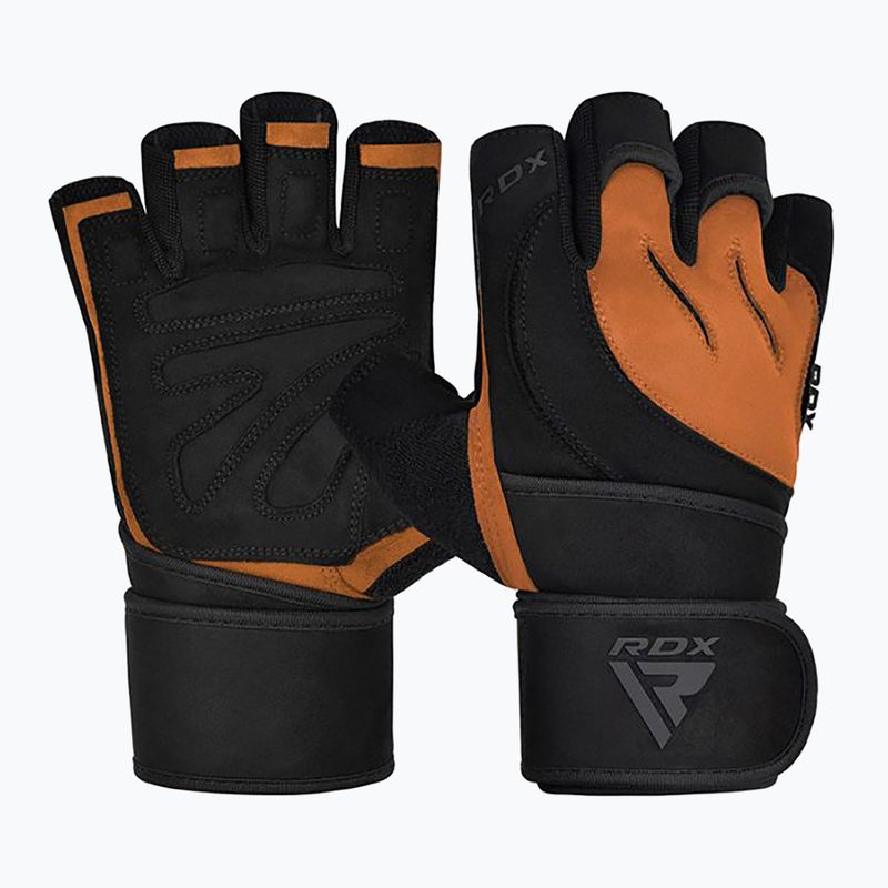 RDX L4 Open Finger Micro Plus Gym tan/black training gloves