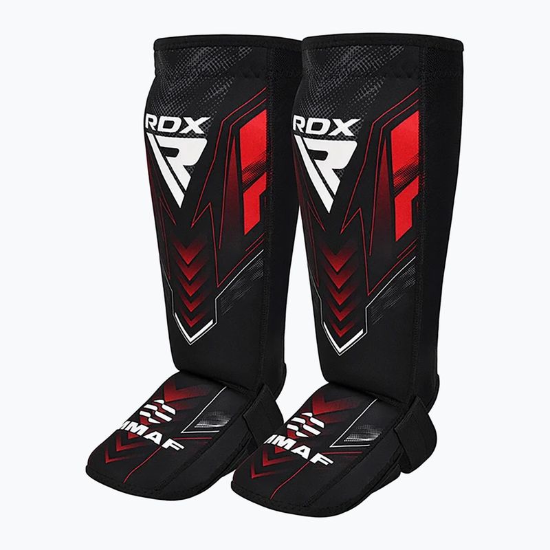 Foot and tibia protectors RDX IMMAF Approved Neoprene Shin Instep red
