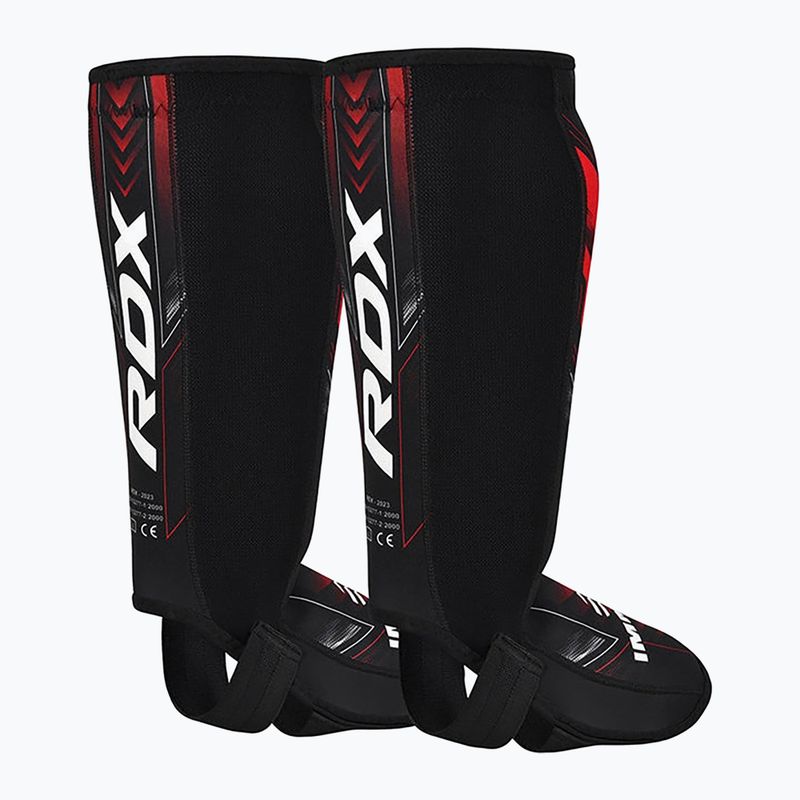 Foot and tibia protectors RDX IMMAF Approved Neoprene Shin Instep red 2