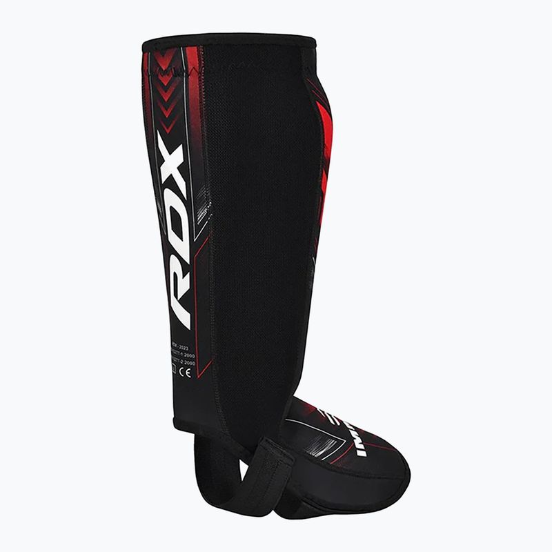 Foot and tibia protectors RDX IMMAF Approved Neoprene Shin Instep red 4