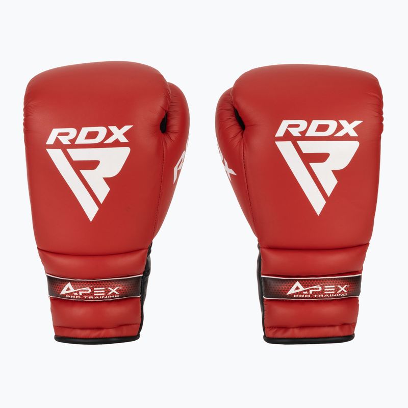 RDX Apex Lace Up Training Sparring Boxing Gloves red 2