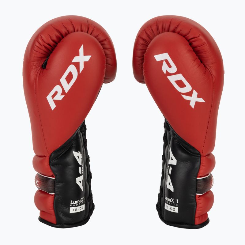 RDX Apex Lace Up Training Sparring Boxing Gloves red 4