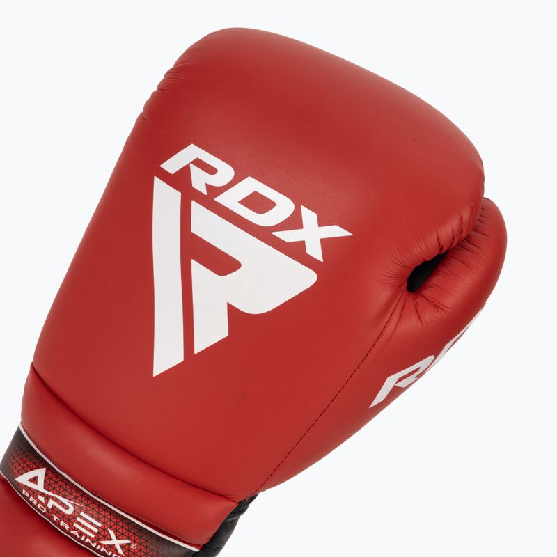 RDX Apex Lace Up Training Sparring Boxing Gloves red 5