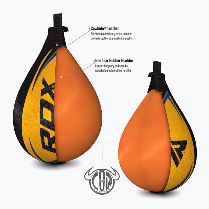 Boxing pearl RDX Speed Ball Leather Multi black and yellow 2SBL-S2YU 5