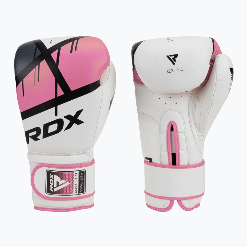 Women's boxing gloves RDX BGR-F7 white and pink BGR-F7P